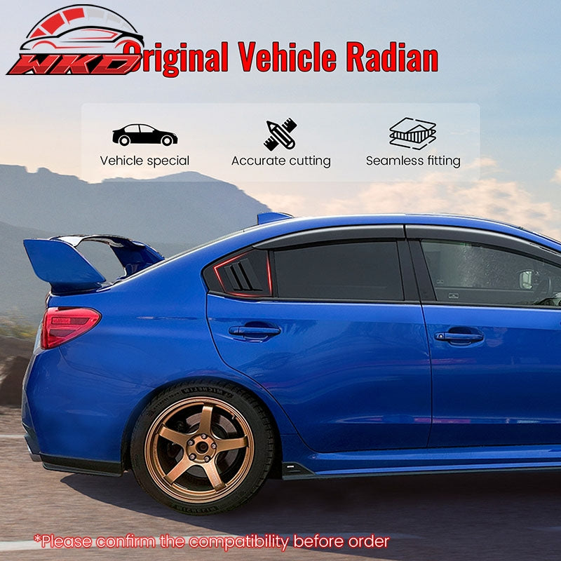 Fits 15-21 Subaru WRX IKON Style Side Window Louvers Vent Covers Gloss Black ABS