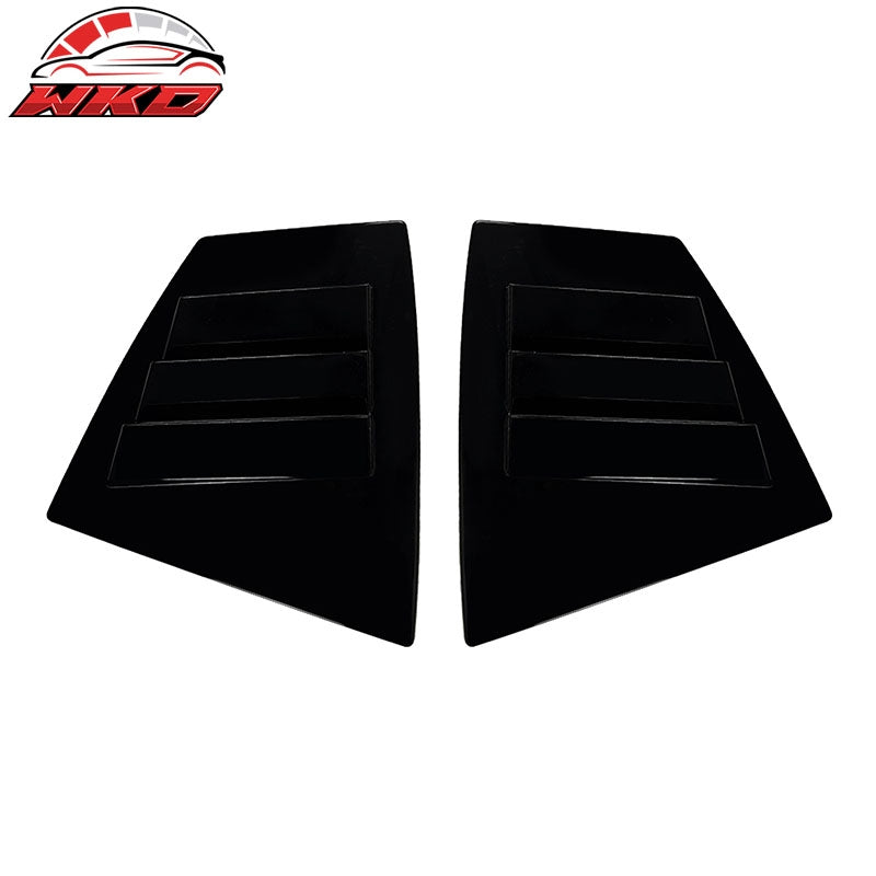 Fits 15-21 Subaru WRX IKON Style Side Window Louvers Vent Covers Gloss Black ABS