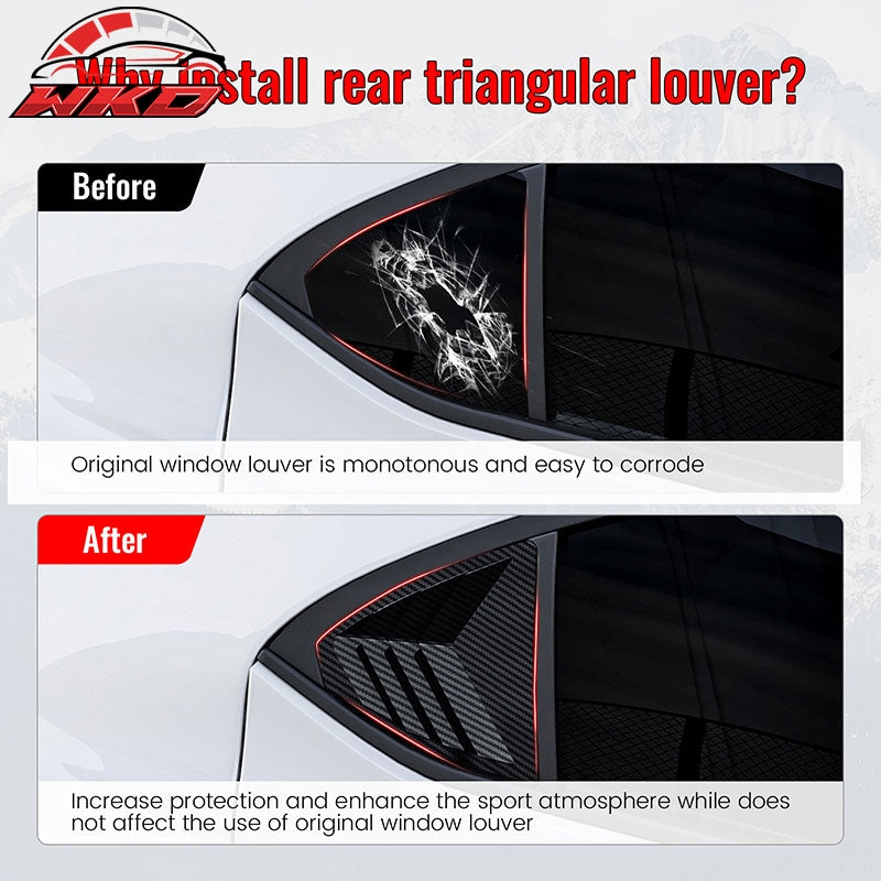 Fits 22-26 Subaru WRX IKON Side Window Louvers Vent Cover Carbon Fiber Print ABS