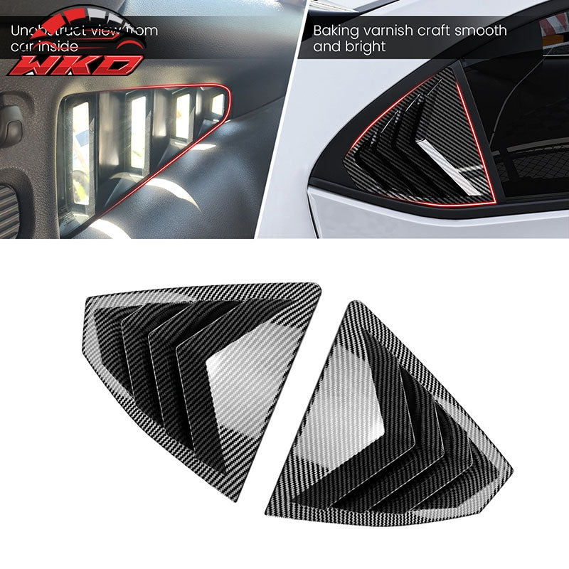 Fits 22-26 Subaru WRX IKON Side Window Louvers Vent Cover Carbon Fiber Print ABS
