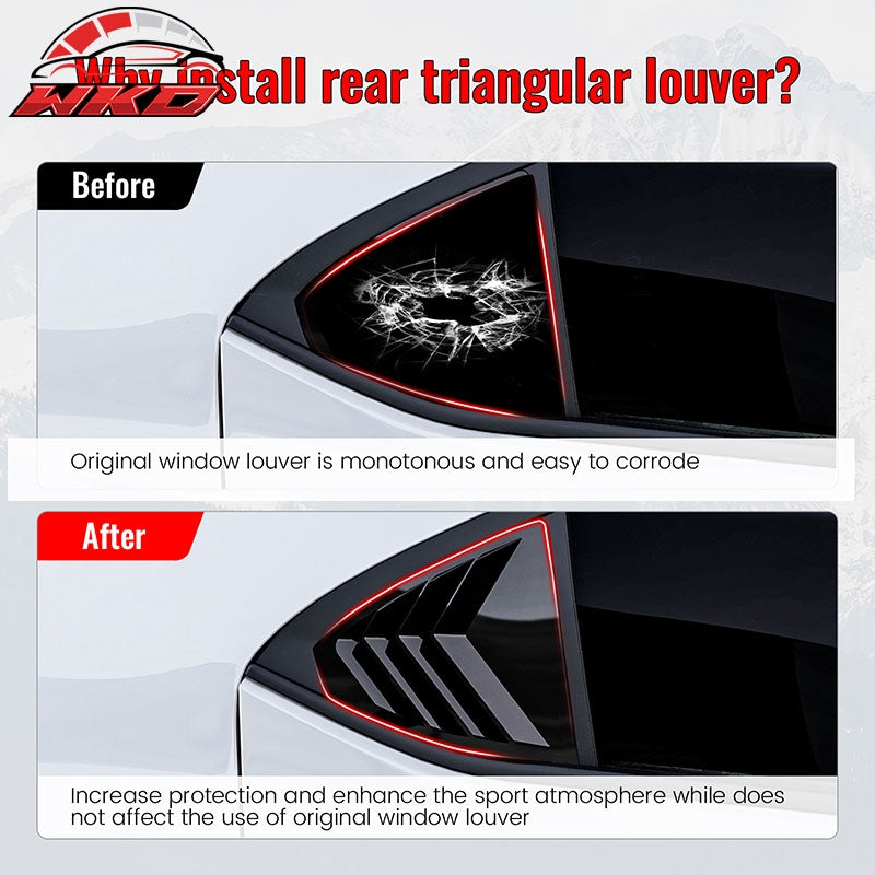 Fits 22-26 Subaru WRX IKON Style Side Window Louvers Vent Covers Gloss Black ABS