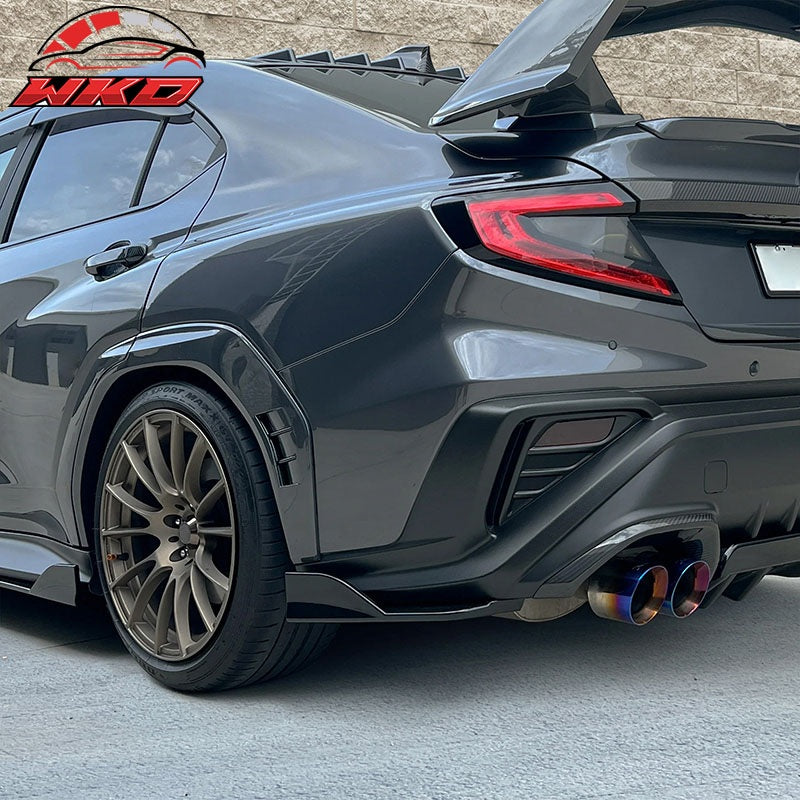 Fits 22-26 Subaru?WRX Gloss Black D Style Rear Bumper Lip Side Corner Aprons Cap