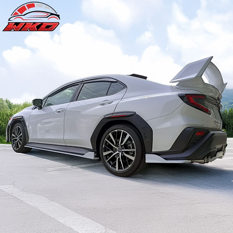Fits 22-26 Subaru?WRX Gloss Black D Style Rear Bumper Lip Side Corner Aprons Cap