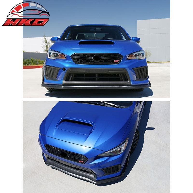 Fits 15-21 Subaru WRX STI CS Style Front Bumper Lip Spoiler Unpainted PP Bodykit