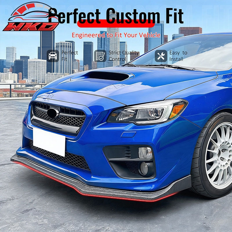 For 15-21 Subaru WRX STI CS2 Front Bumper Lip Chin Spoiler PP Carbon Fiber Print