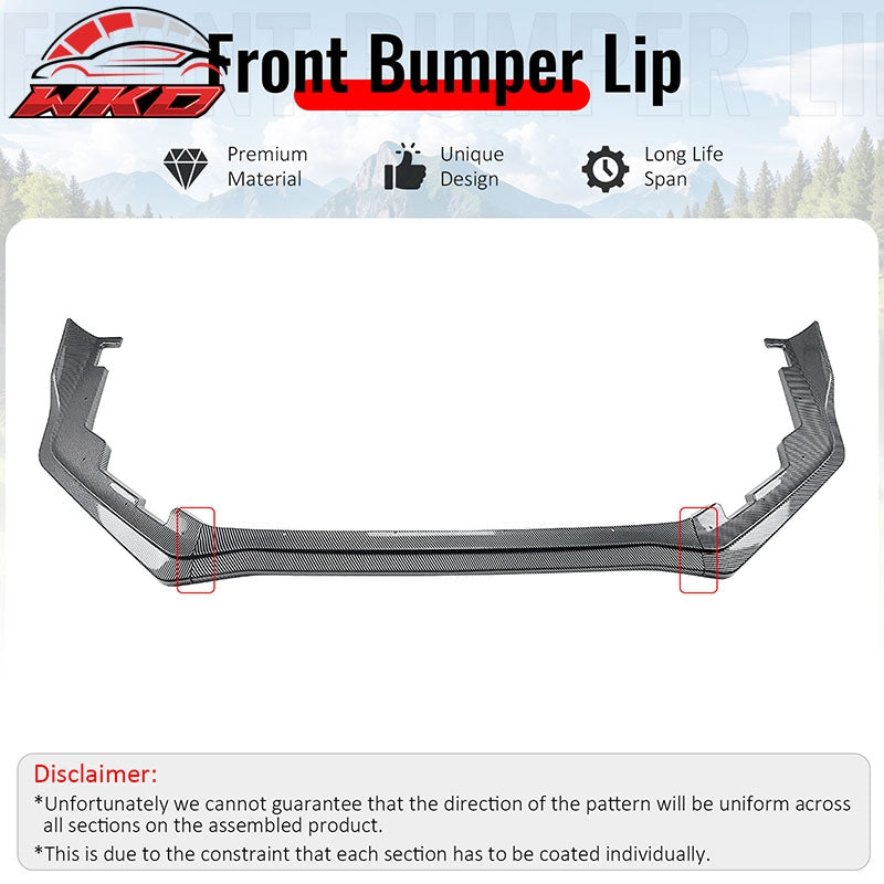 For 15-21 Subaru WRX STI CS2 Front Bumper Lip Chin Spoiler PP Carbon Fiber Print