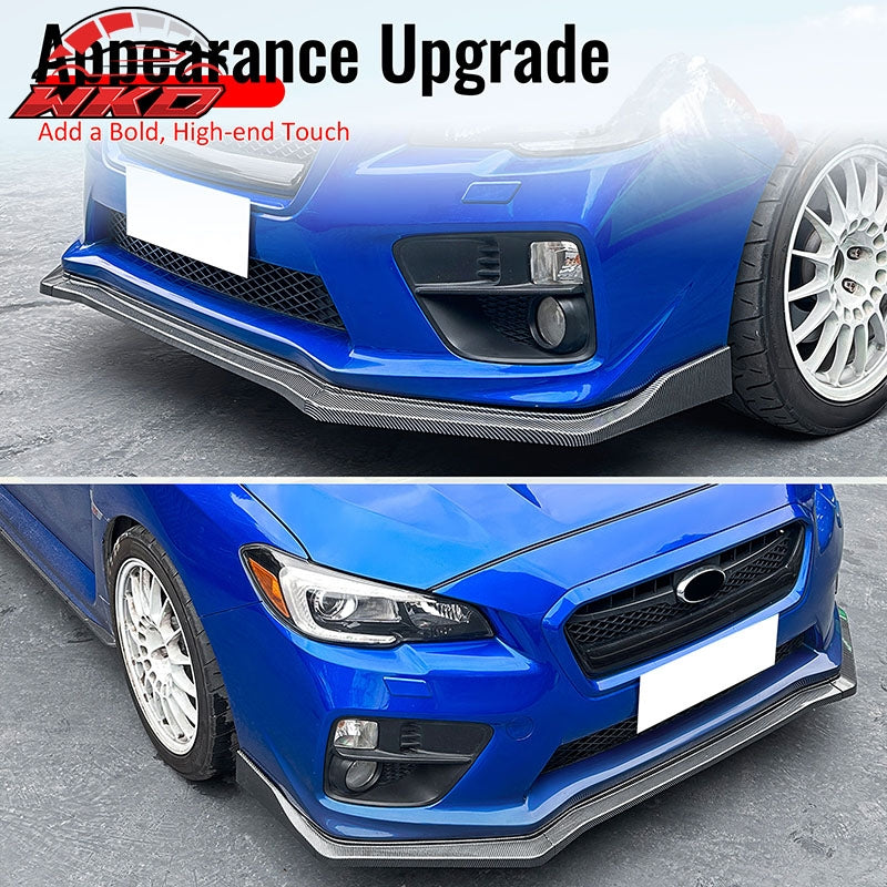For 15-21 Subaru WRX STI CS2 Front Bumper Lip Chin Spoiler PP Carbon Fiber Print
