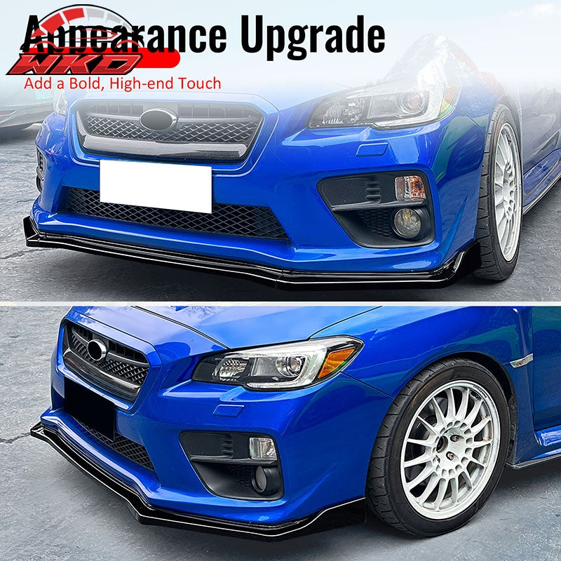 For 15-21 Subaru WRX STI CS2 Style Front Bumper Lip Chin Splitter PP Gloss Black