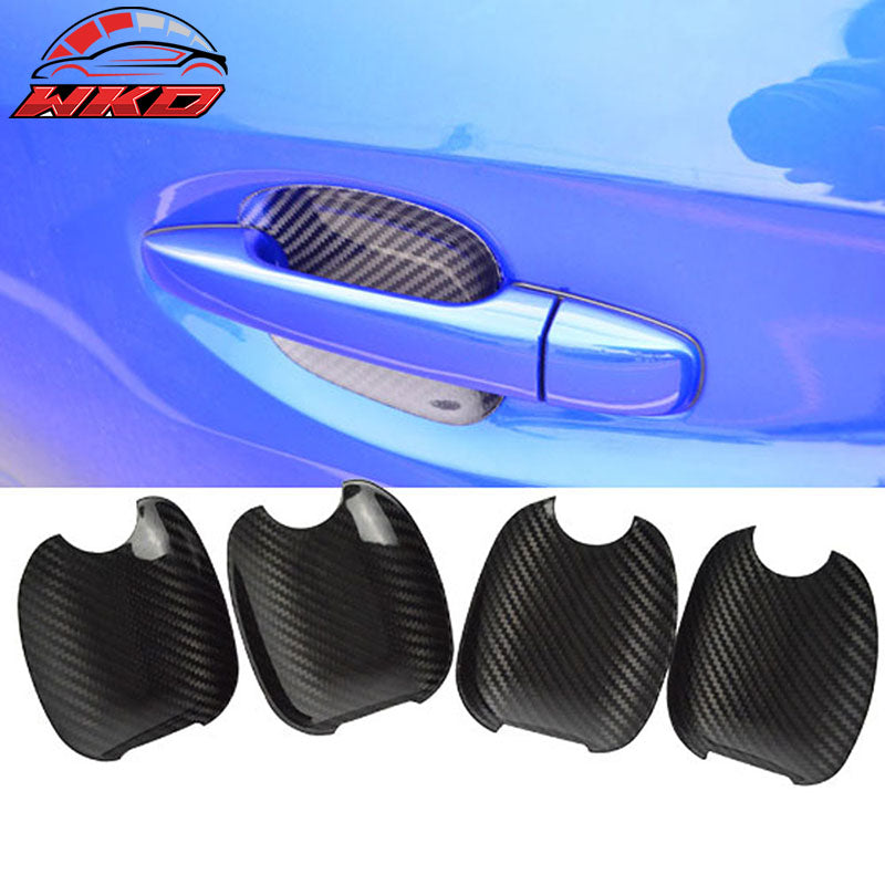 Fits 15-21 Subaru WRX STI 4DR Door Cup Bowl Trim Cover - Carbon Fiber CF
