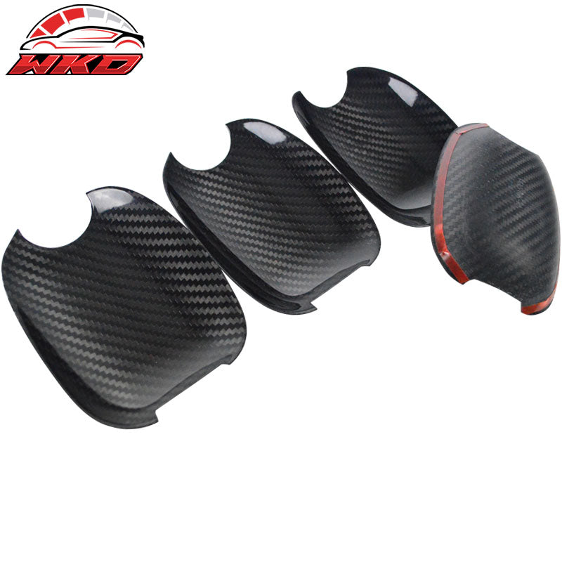 Fits 15-21 Subaru WRX STI 4DR Door Cup Bowl Trim Cover - Carbon Fiber CF