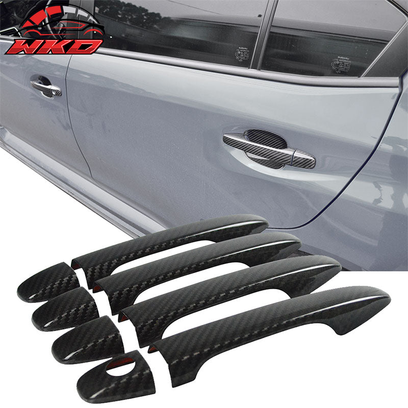 Fits 15-21 Subaru WRX STI Sedan Matte Carbon Fiber Door Handle Cover Trim 8 PCS