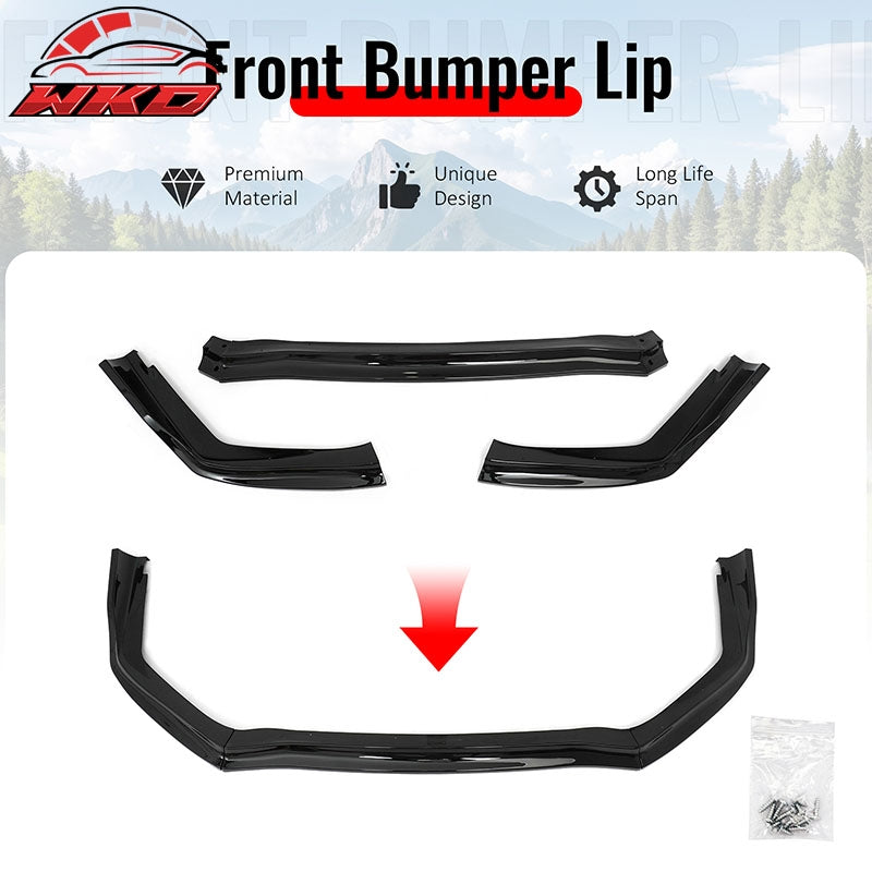 Wholesale 15-17 Subaru WRX STI Front Bumper Lip 3PC CS Style Gloss Black Chin Spoiler - Wikond Auto