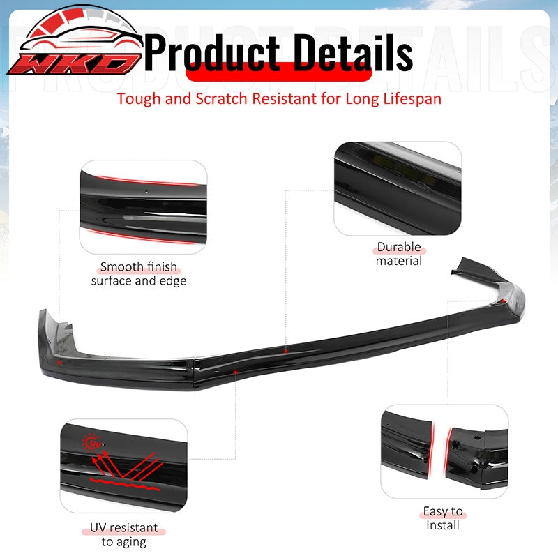 Wholesale 15-17 Subaru WRX STI Front Bumper Lip 3PC CS Style Gloss Black Chin Spoiler - Wikond Auto