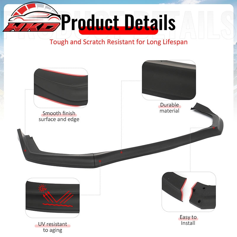Wholesale 15-17 Subaru WRX STI Front Bumper Lip 3PC CS Style Matte Black Chin Spoiler - Wikond Auto