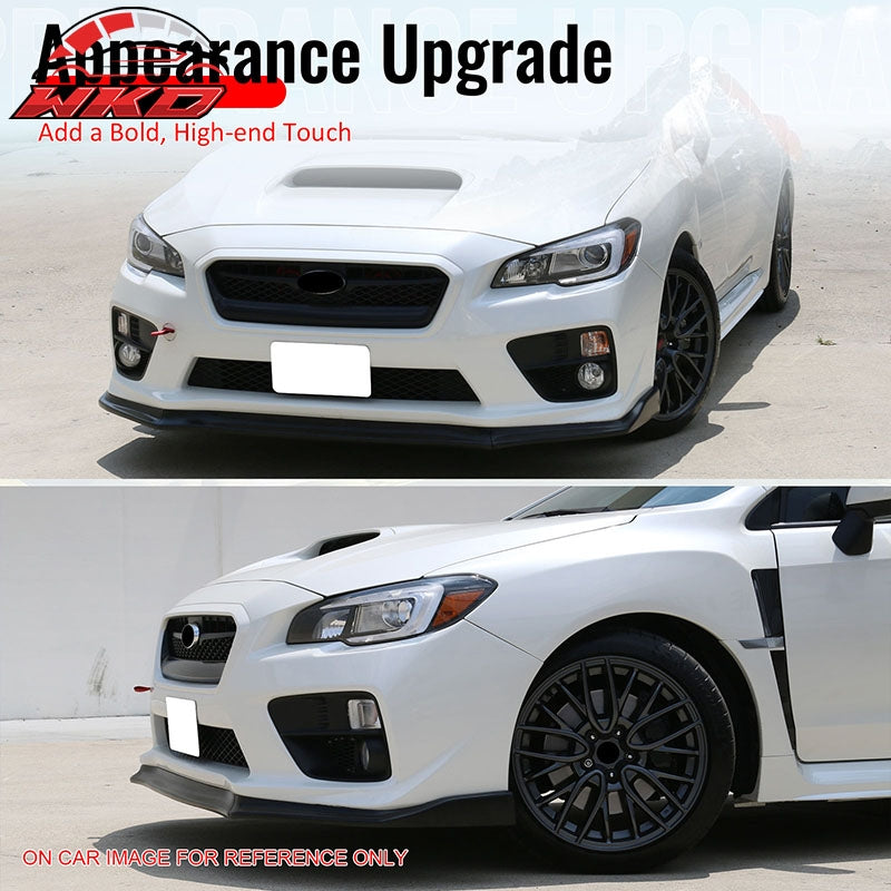 Wholesale 15-17 Subaru WRX STI Front Bumper Lip 3PC CS Style Matte Black Chin Spoiler - Wikond Auto