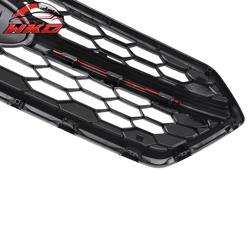 Fits 18-21 Subaru WRX STI Style Front Bumper Upper Grille Gloss Black W/Red Trim