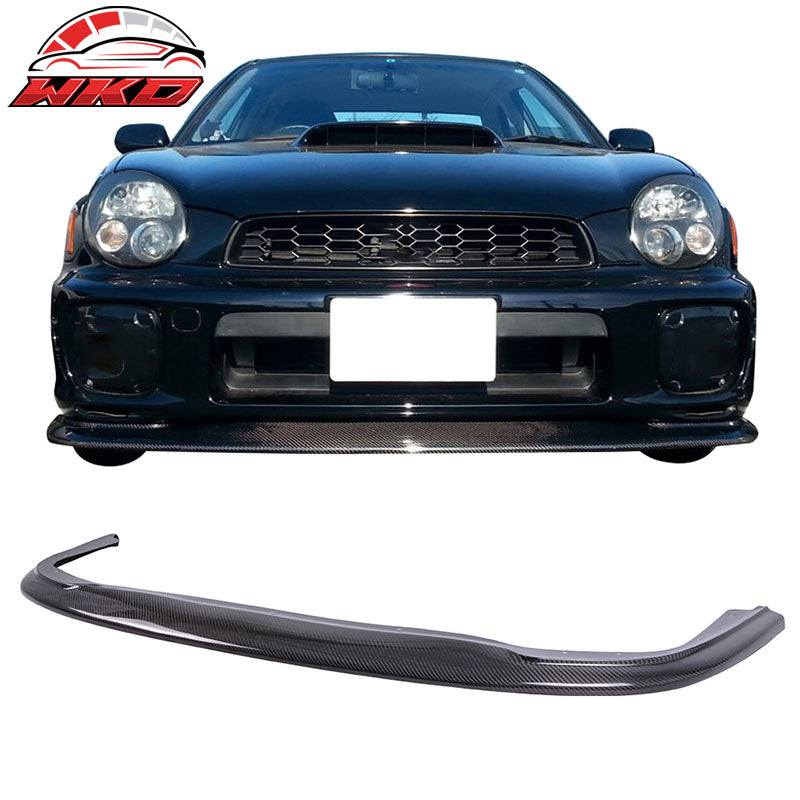 Fits 01-02 Subaru WRX STI DP Style Front Bumper Lip Spoiler Matte Carbon Fiber