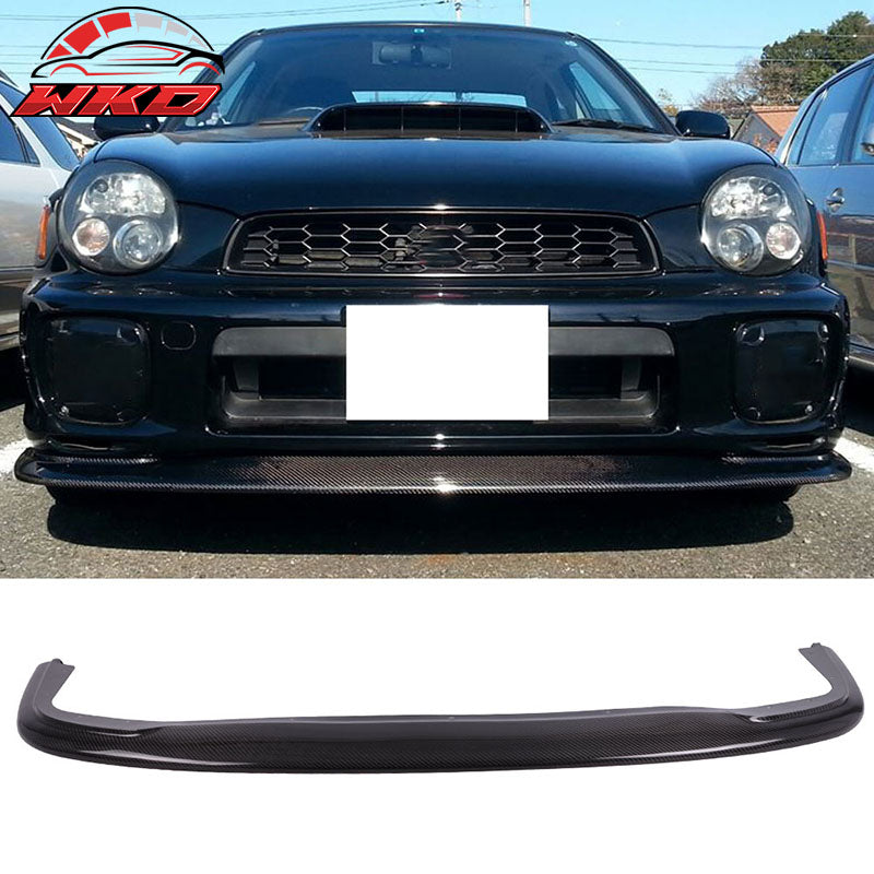Fits 01-02 Subaru WRX STI DP Style Front Bumper Lip - Carbon Fiber CF