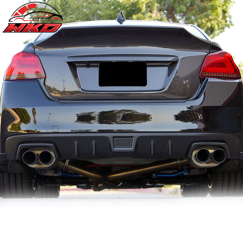Fits 15-21 Subaru WRX STI Rear Exhaust Pipe Cover Heat Shield Carbon Fiber CF