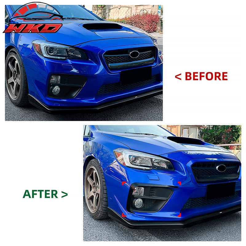 Wholesale For 15-17 Subaru WRX STI IKON Front Bumper Side Splitter Canards ABS Gloss Black - Wikond Auto