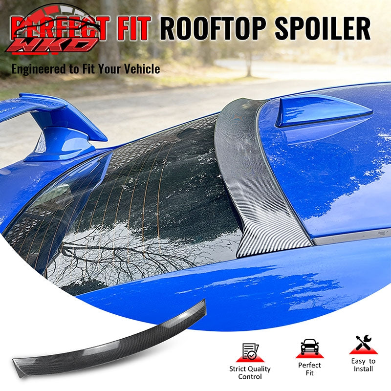 Fits 15-21 Subaru WRX STI IKON Style Rear Roof Spoiler Wing Carbon Fiber Print