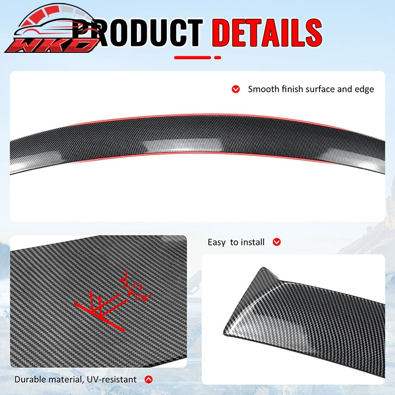 Fits 15-21 Subaru WRX STI IKON Style Rear Roof Spoiler Wing Carbon Fiber Print