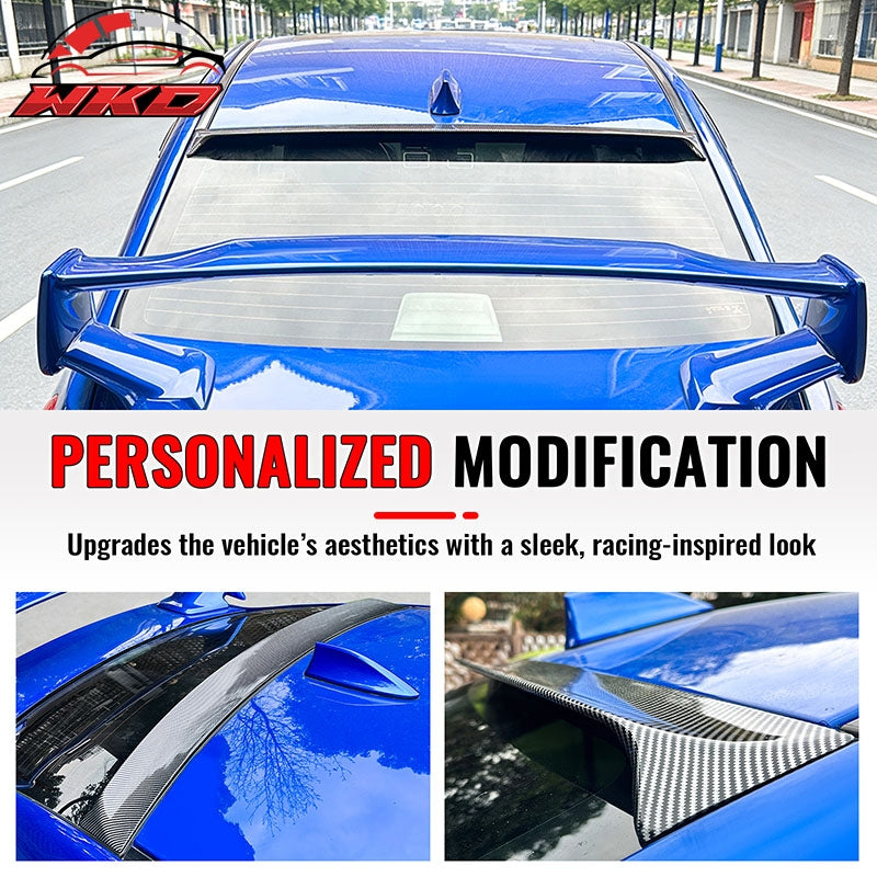 Fits 15-21 Subaru WRX STI IKON Style Rear Roof Spoiler Wing Carbon Fiber Print