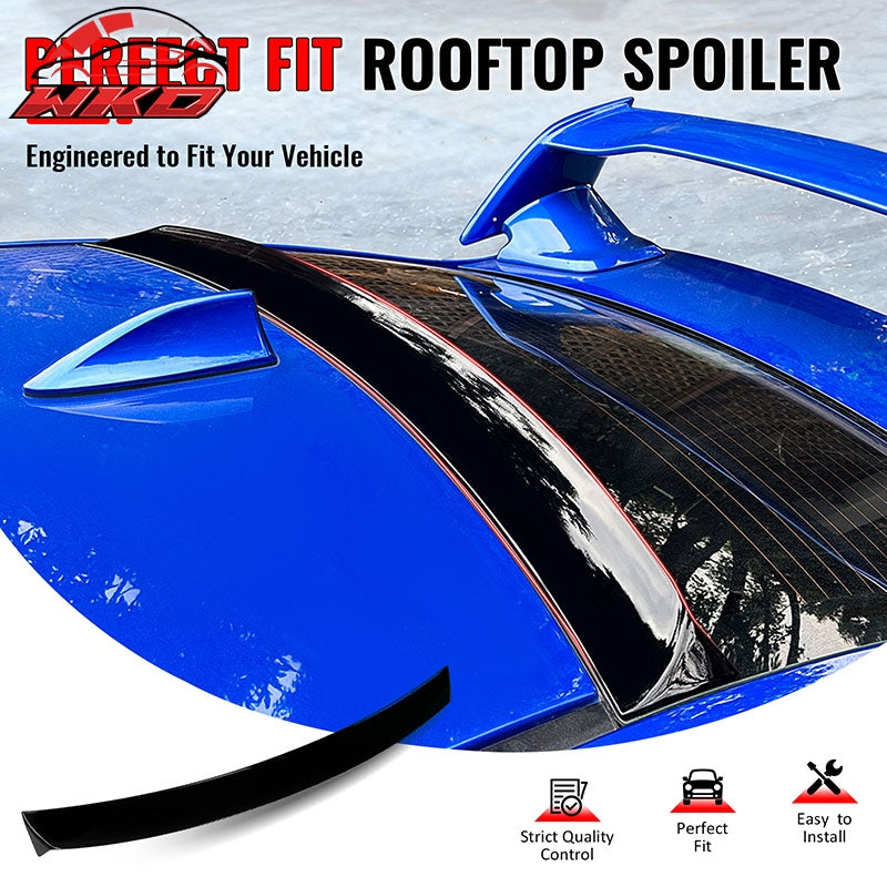 Fits 15-21 Subaru WRX STI IKON Style Rear Roof Window Spoiler Wing Gloss Black