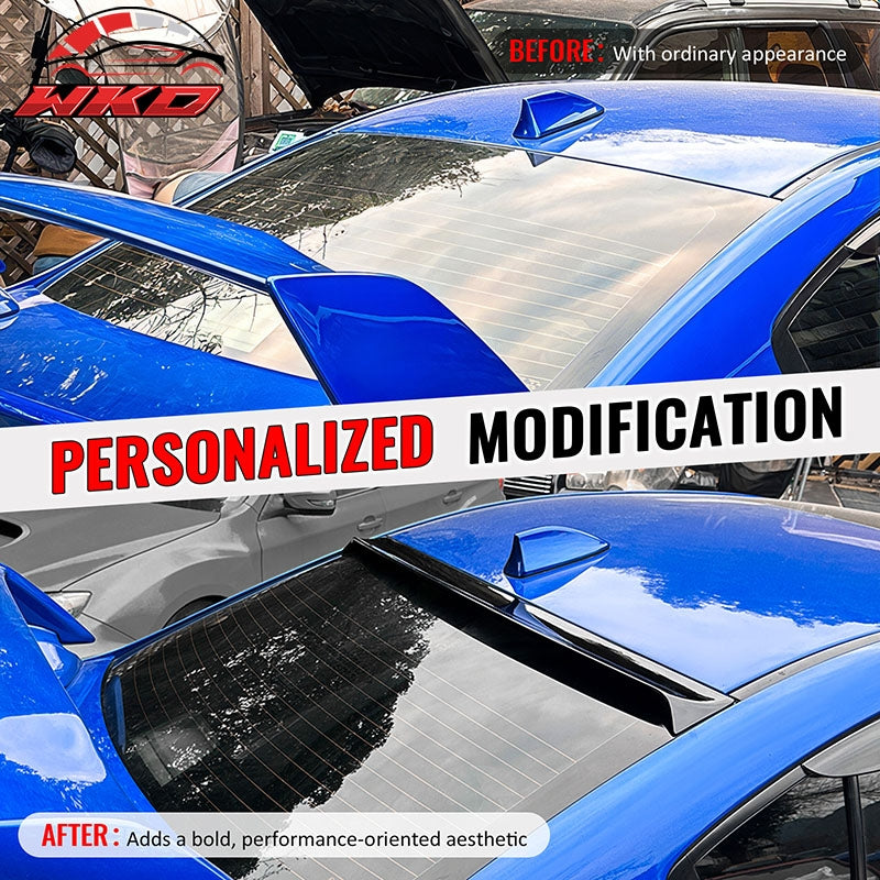 Fits 15-21 Subaru WRX STI IKON Style Rear Roof Window Spoiler Wing Gloss Black