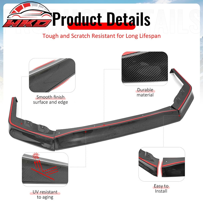 Wholesale 15-21 Subaru WRX STI OI Style Wet Carbon Fiber Front Bumper Lip Spoiler 3PC - Wikond Auto
