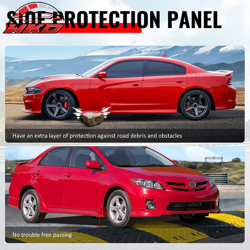Fits 22-26 Subaru WRX STI Style Side Skirt Extension Molding Lip PP Gloss Black