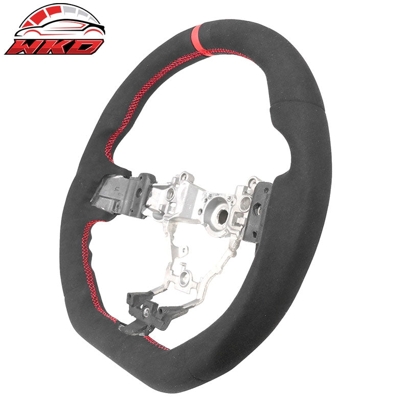 Fits 15-21 Subaru WRX & STI Steering Wheel Alcantara + Red Stitching + Red Line
