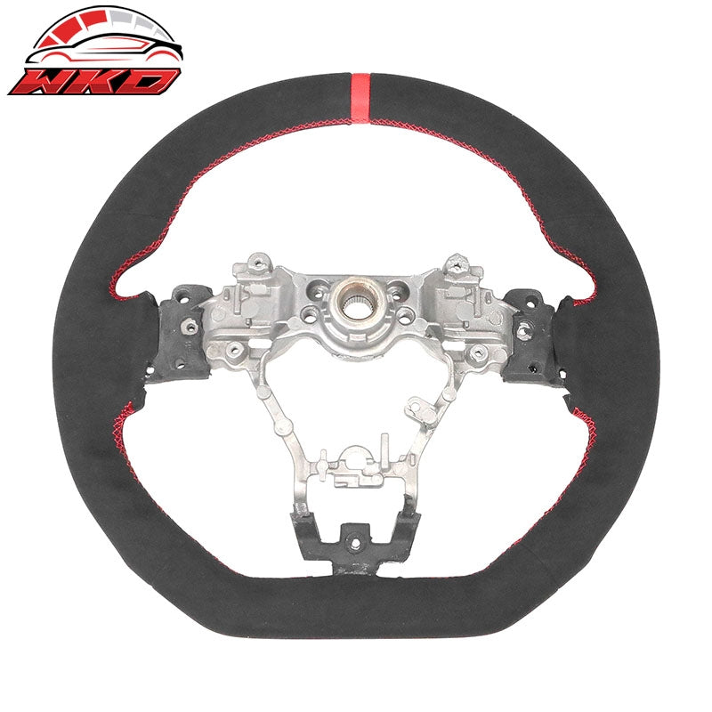 Fits 15-21 Subaru WRX & STI Steering Wheel Alcantara + Red Stitching + Red Line