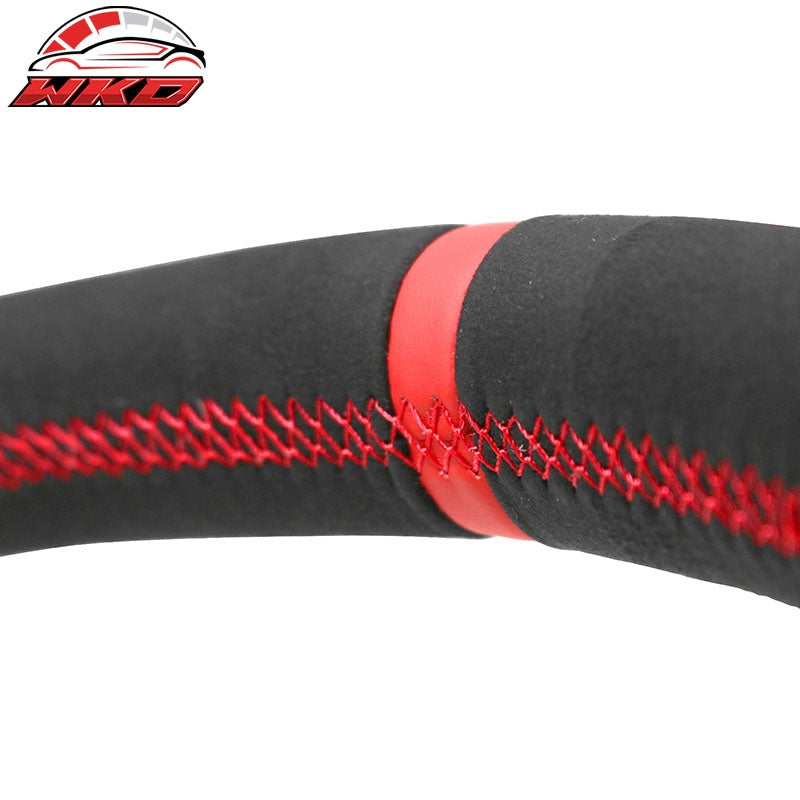 Fits 15-21 Subaru WRX & STI Steering Wheel Alcantara + Red Stitching + Red Line