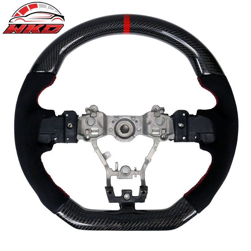 Wholesale 15-21 Subaru WRX & STI Steering Wheel CF +Alcantara+Red Stitching+Red Line