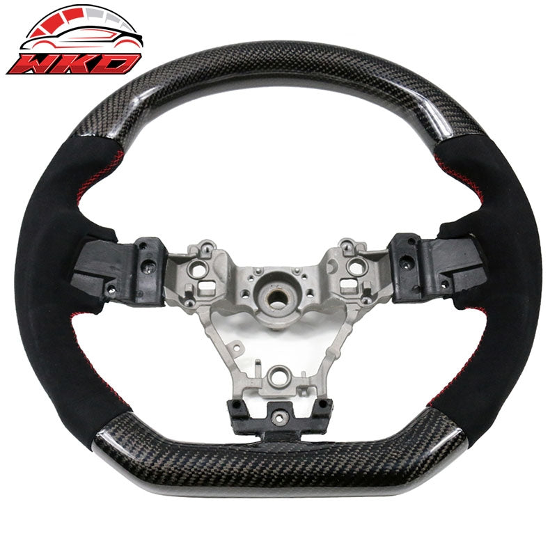 Fits 15-21 Subaru WRX & STI Steering Wheel CF + Alcantara + Red Stitching