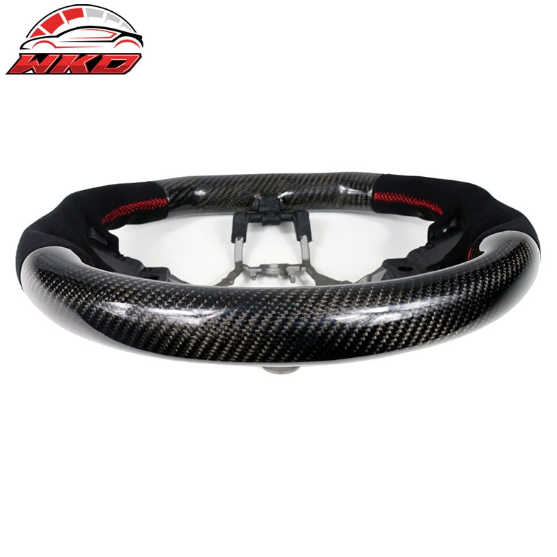 Fits 15-21 Subaru WRX & STI Steering Wheel CF + Alcantara + Red Stitching