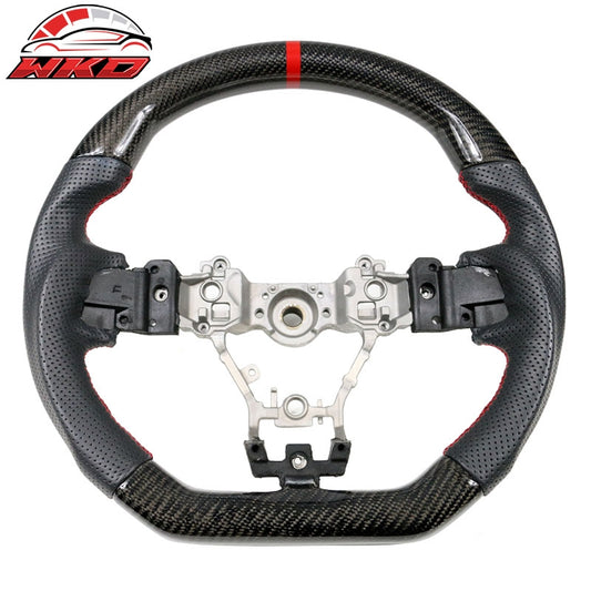 Wholesale  15-21 Subaru WRX & STI Steering Wheel CF+Perf Leather+Red Stitching+Red Line