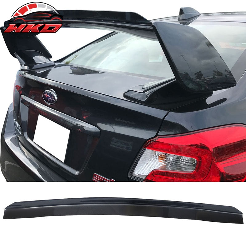 Fits Subaru WRX STI Top Gurney Flap Add-On Trunk Spoiler Wing Transparent Smoke