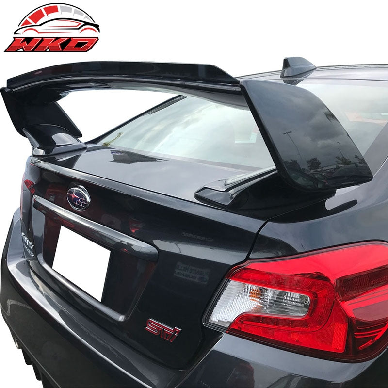 Fits Subaru WRX STI Top Gurney Flap Add-On Trunk Spoiler Wing Transparent Smoke