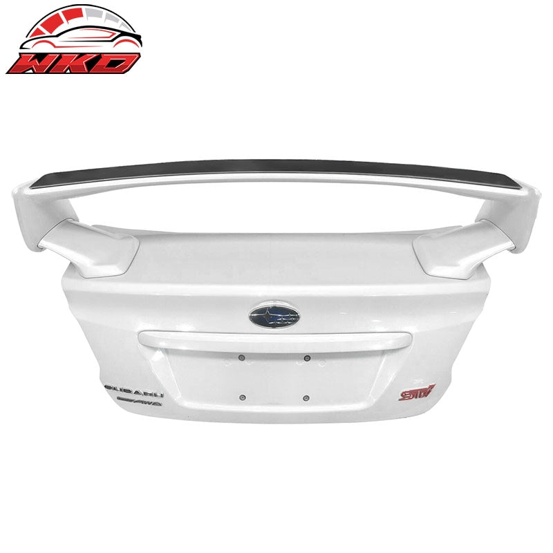 Fits Subaru WRX STI Top Gurney Flap Add-On Trunk Spoiler Wing Transparent Smoke