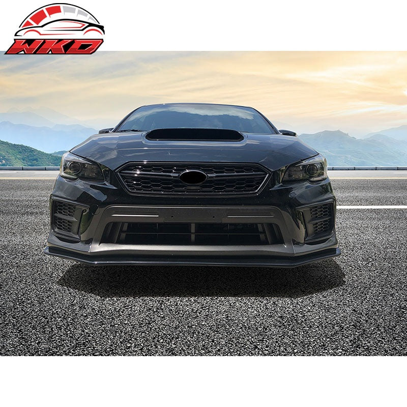 For 15-21 Subaru WRX STI V-Limited Style Front Bumper Lip Spoiler Gloss Black PP