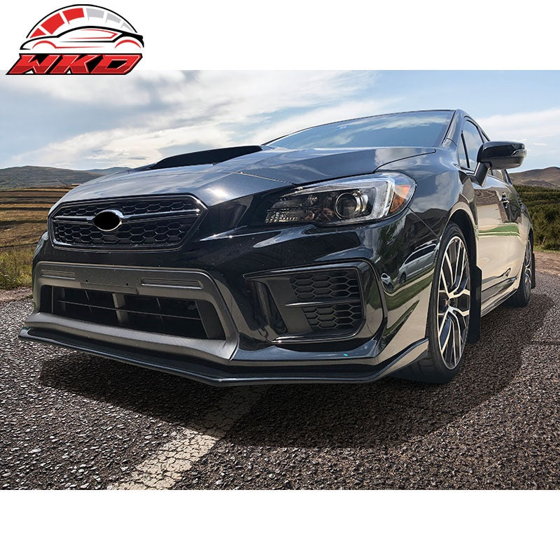 For 15-21 Subaru WRX STI V-Limited Style Front Bumper Lip Spoiler Gloss Black PP