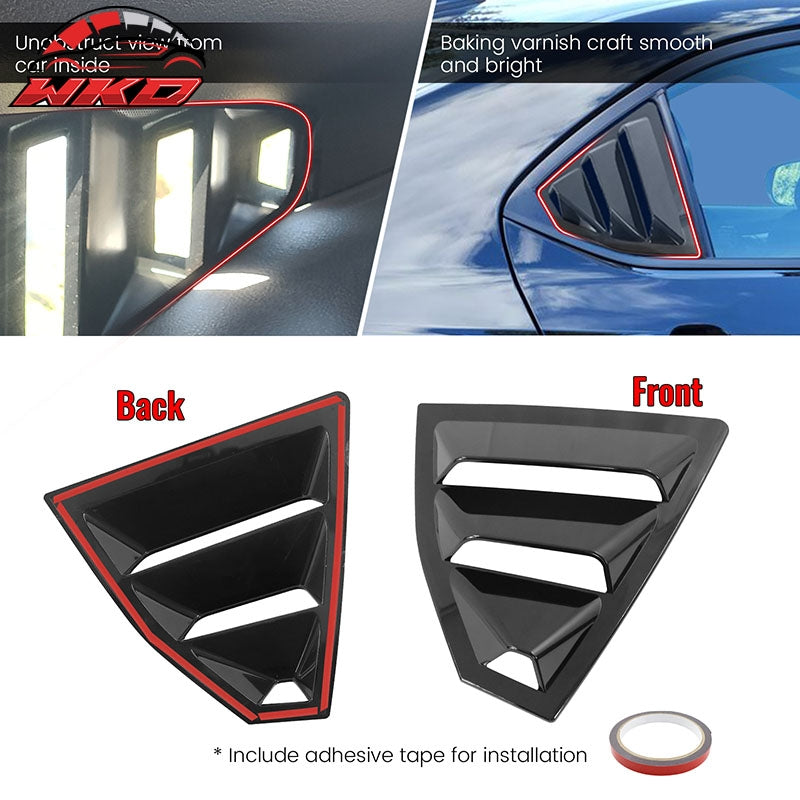 Fits 22-26 Subaru WRX IKON Style 2PCS Side Window Louver Vent Cover Unpainted PC