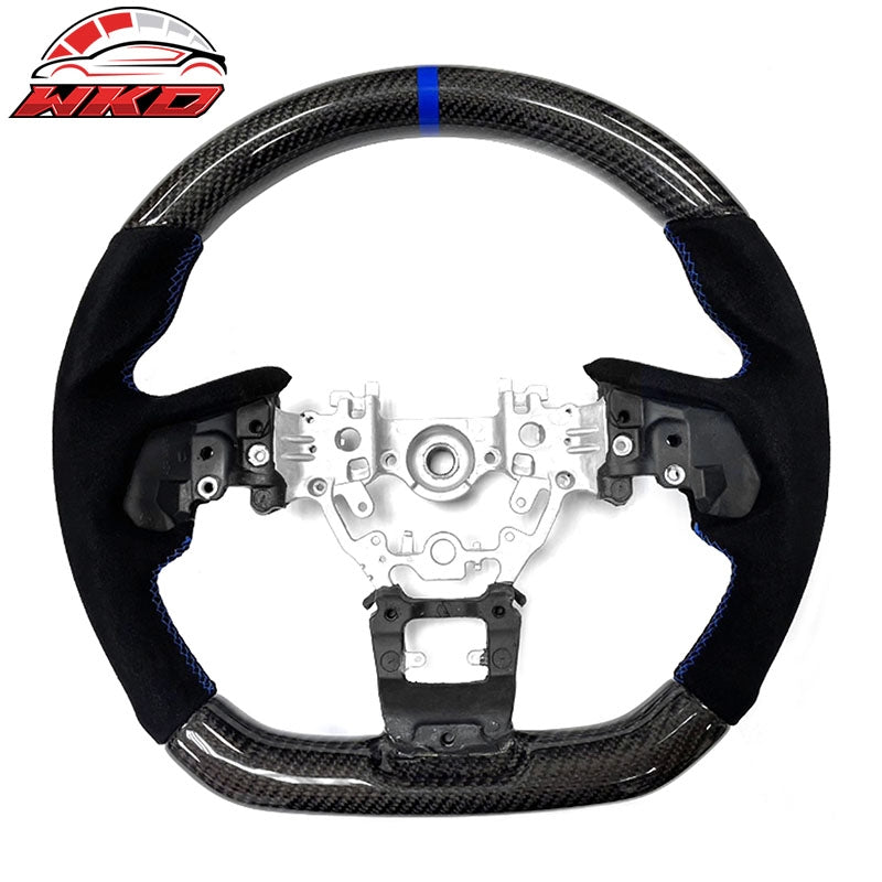 Wholesale 22-26 Subaru WRX Carbon Fiber Steering Wheel Alcantara W/ Blue Stitch Stripe