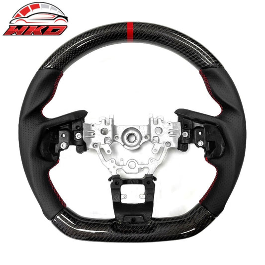 Wholesale 22-26 Subaru WRX Carbon Fiber Steering Wheel Leather W/ Red Stitch Indicator