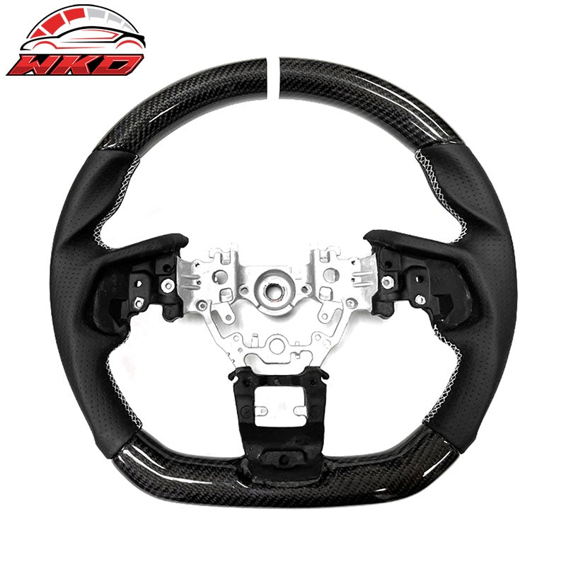 Wholesale 22-26 Subaru WRX Carbon Fiber Steering Wheel Leather White Stitch Indicator