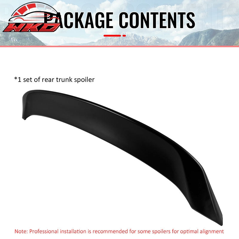 Fits 2022-2026 Subaru WRX VB DTO Style Rear Trunk Spoiler Wing ABS Primer Black