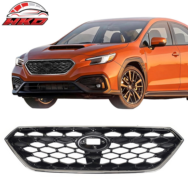 Wholesale 22-26 Subaru WRX VB JDM1 Style Front Upper Grille Gloss Black Chrome Frame