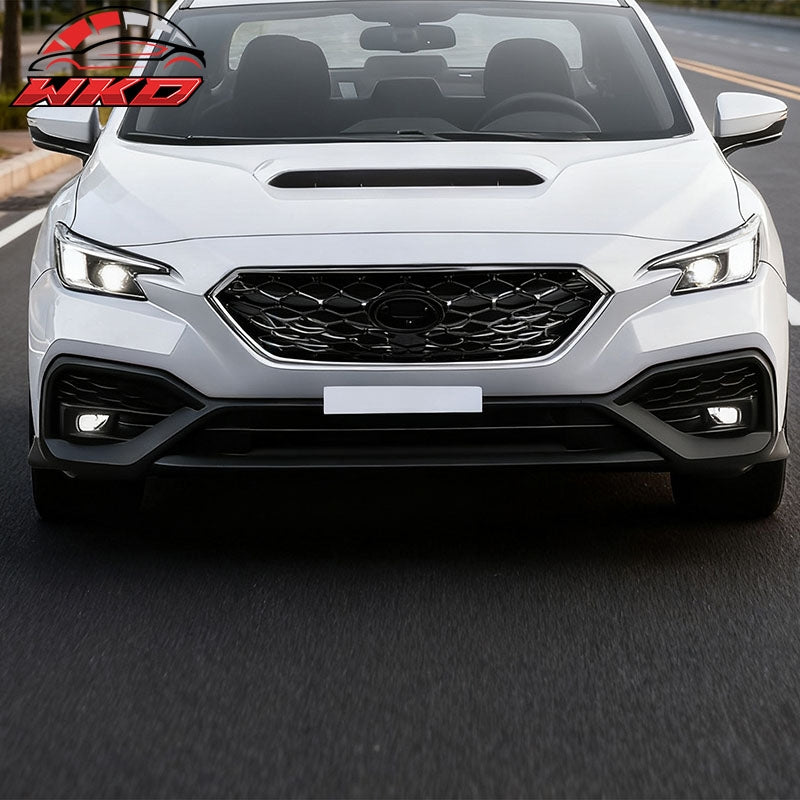 Fits 22-26 Subaru WRX VB JDM1 Style Front Upper Grille Gloss Black Chrome Frame